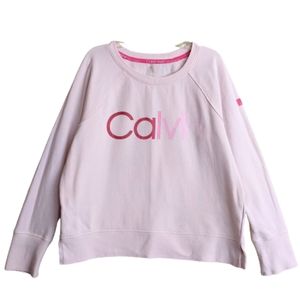 Calvin Klein Performance Sweatshirt Pink Cropped French Terry Size Medium